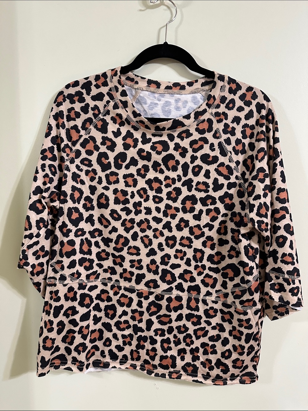 Leopard Print Relaxed Women’s Top in Blush